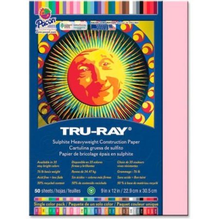 PACON Pacon Tru-Ray Sulphite Construction Paper, 12inx9in, Pink, 50 Sheets 103012